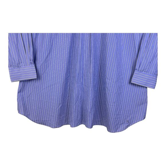 NWT Polo Ralph Lauren Durham Button Down Shirt 23 34/35 4XB Blue Vertical Strip - Picture 11 of 15